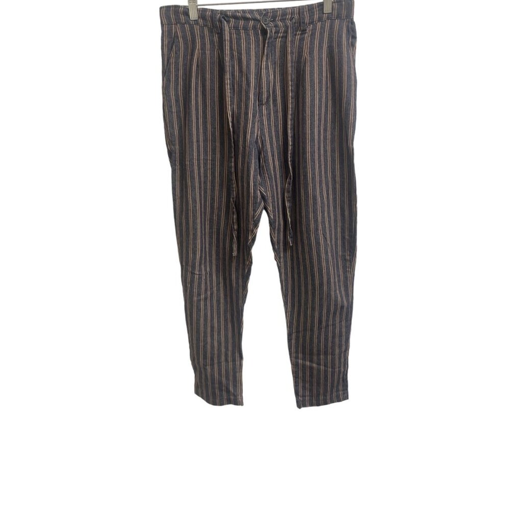 Gianni Lupo Women's Blue Pleated Drawstring loose fit pants Size M SKU 1369